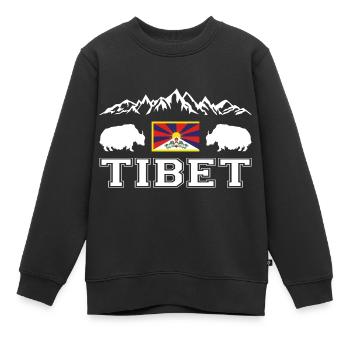 Tibet - Sweat Premium enfant bio - noir - Devant - AI Model Kid Female (0cm)