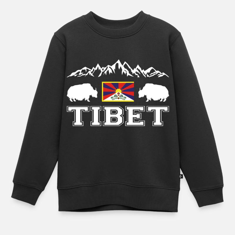 Tibet - Sweat Premium enfant bio - noir