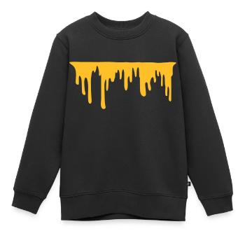 Dripping cheese strip - Kids Premium Organic Sweatshirt - black - Front - AI Model Kid Female (0cm)