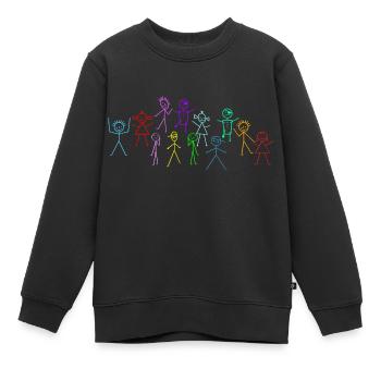 Strichmännchen - Kinder Premium Organic Sweatshirt - Schwarz - Vorne - AI Model Kid Female (0cm)