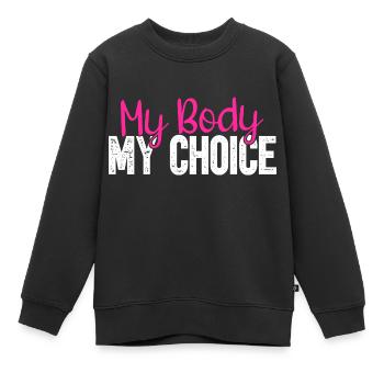 Mon corps, ma décision - Sweat Premium enfant bio - noir - Devant - AI Model Kid Female (0cm)
