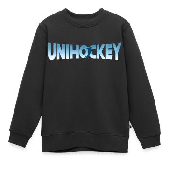 Floorball - Sweat Premium enfant bio - noir - Devant - AI Model Kid Female (0cm)