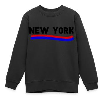 New York - Kinder Premium Organic Sweatshirt - Schwarz - Vorne - AI Model Kid Female (0cm)
