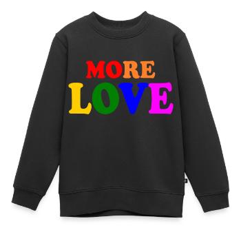 More love - Sweat Premium enfant bio - noir - Devant - AI Model Kid Female (0cm)