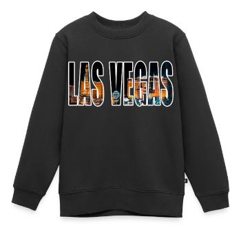 LAS VEGAS - Sweat Premium enfant bio - noir - Devant - AI Model Kid Female (0cm)