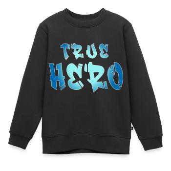 WAHRER HELD - VÉRITABLE HÉROS - Sweat Premium enfant bio - noir - Devant - AI Model Kid Female (0cm)