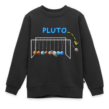 Never Forget Pluto Lustiges Planet Pluto - Kinder Premium Organic Sweatshirt - Schwarz - Vorne - AI Model Kid Female (0cm)