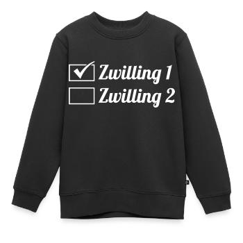 Zwillingsgeschwister Zwilling Zwillinge - Kinder Premium Organic Sweatshirt - Schwarz - Vorne - AI Model Kid Female (0cm)