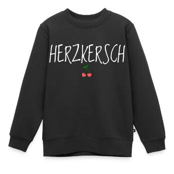 Herzkersch - Sweat Premium enfant bio - noir - Devant - AI Model Kid Female (0cm)