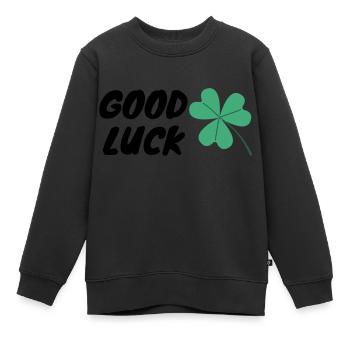 Bonne chance - Sweat Premium enfant bio - noir - Devant - AI Model Kid Female (0cm)