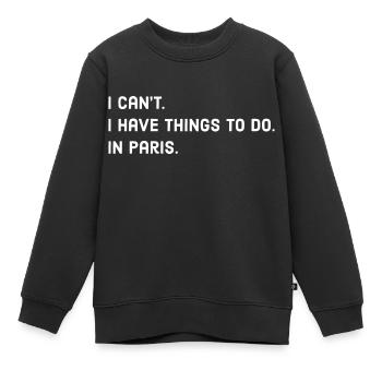 Paris - Kinder Premium Organic Sweatshirt - Schwarz - Vorne - AI Model Kid Female (0cm)