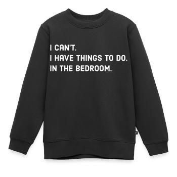 Chambre fatiguée sommeil disant - Sweat Premium enfant bio - noir - Devant - AI Model Kid Female (0cm)