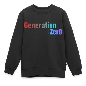 Generation 0 - Kids Premium Organic Sweatshirt - black - Front - AI Model Kid Female (0cm)