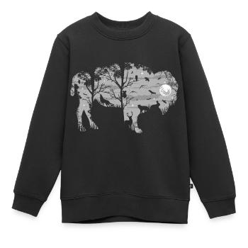 Bison sauvage - Sweat Premium enfant bio - noir - Devant - AI Model Kid Female (0cm)