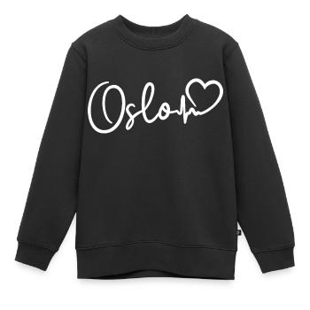 Oslo Herzschlag - Kinder Premium Organic Sweatshirt - Schwarz - Vorne - AI Model Kid Female (0cm)