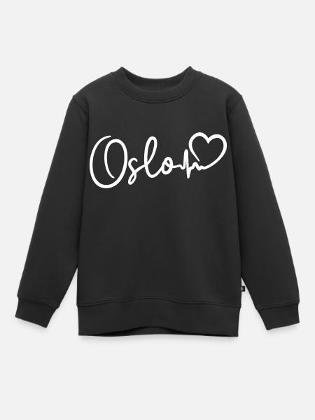 Oslo Herzschlag - Kinder Premium Organic Sweatshirt - Schwarz