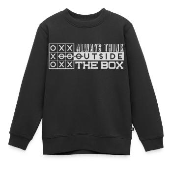 think outside the box - Kids Premium Organic Sweatshirt - black - Front - AI Model Kid Female (0cm)