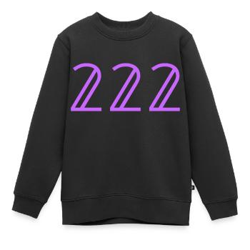Nombres |222|. - Sweat Premium enfant bio - noir - Devant - AI Model Kid Female (0cm)