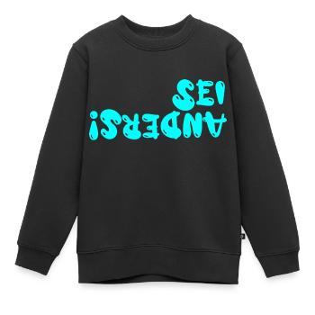 sei anders - Kinder Premium Organic Sweatshirt - Schwarz - Vorne - AI Model Kid Female (0cm)