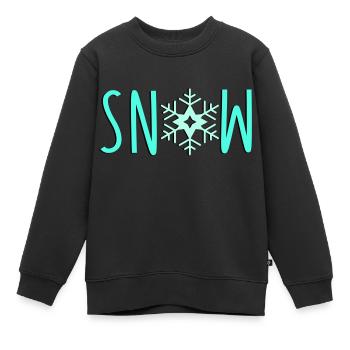 Neige flocon de neige - Sweat Premium enfant bio - noir - Devant - AI Model Kid Female (0cm)