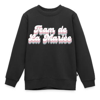 Das Retro-T-Shirt des Brautteams - Kinder Premium Organic Sweatshirt - Schwarz - Vorne - AI Model Kid Female (0cm)