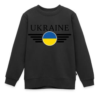 Ukraine Eleganz T-Shirt - Kinder Premium Organic Sweatshirt - Schwarz - Vorne - AI Model Kid Female (0cm)