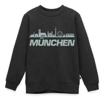 Horizon de Munich - Sweat Premium enfant bio - noir - Devant - AI Model Kid Female (0cm)
