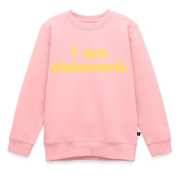 Aussage txt gelb - Kinder Premium Organic Sweatshirt - Rosa - Vorne - AI Model Kid Female (0cm)
