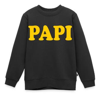 Papi - Sweat Premium enfant bio - noir - Devant - AI Model Kid Female (0cm)