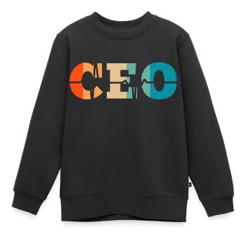 Battement de cœur rétro Chief Executive Officer - Sweat Premium enfant bio - noir - Devant - AI Model Kid Female (0cm)
