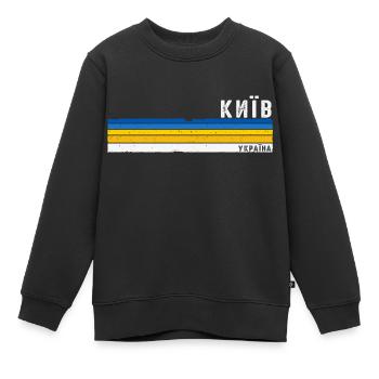 Stolz darauf, Kiew zu lieben - Feiern Sie das ukrainische Erbe - Kinder Premium Organic Sweatshirt - Schwarz - Vorne - AI Model Kid Female (0cm)