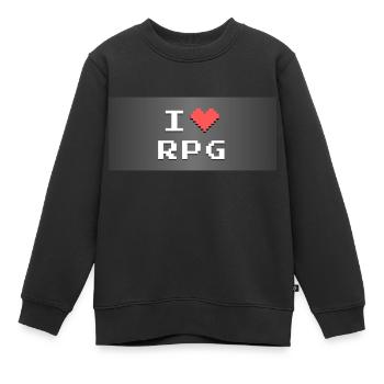 I love - RPG - Sweat Premium enfant bio - noir - Devant - AI Model Kid Female (0cm)