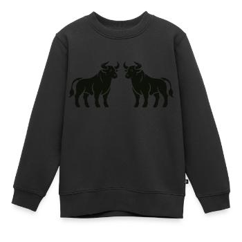 bulls - Kids Premium Organic Sweatshirt - black - Front - AI Model Kid Female (0cm)