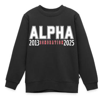 La génération alpha 2013-2025 - Sweat Premium enfant bio - noir - Devant - AI Model Kid Female (0cm)
