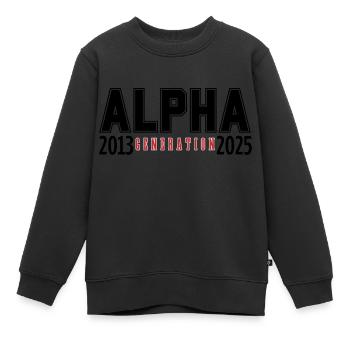 La génération alpha 2013-2025 - Sweat Premium enfant bio - noir - Devant - AI Model Kid Female (0cm)