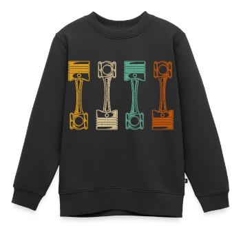 Retro Automechaniker - Kinder Premium Organic Sweatshirt - Schwarz - Vorne - AI Model Kid Female (0cm)