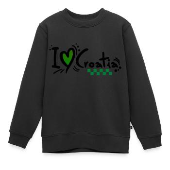 kroatien hrvatska kroatien hrv hr hr adria tourismus meer - Kinder Premium Organic Sweatshirt - Schwarz - Vorne - AI Model Kid Female (0cm)