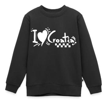 kroatien hrvatska kroatien hrv hr hr adria tourismus meer - Kinder Premium Organic Sweatshirt - Schwarz - Vorne - AI Model Kid Female (0cm)