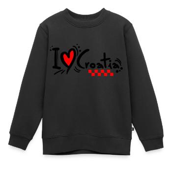 kroatien hrvatska kroatien hrv hr hr adria tourismus meer - Kinder Premium Organic Sweatshirt - Schwarz - Vorne - AI Model Kid Female (0cm)