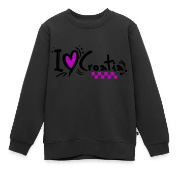 kroatien hrvatska kroatien hrv hr hr adria tourismus meer - Kinder Premium Organic Sweatshirt - Schwarz - Vorne - AI Model Kid Female (0cm)