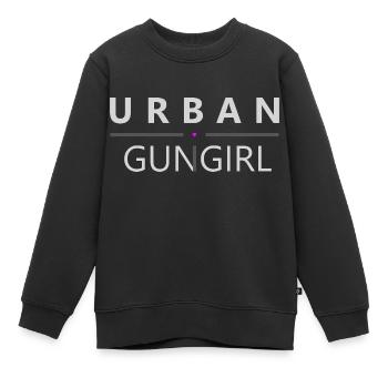 URBAN GUN GIRL - Logo Original Light - Kinder Premium Organic Sweatshirt - Schwarz - Vorne - AI Model Kid Female (0cm)