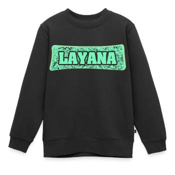 Layana als Geburtsname - Kinder Premium Organic Sweatshirt - Schwarz - Vorne - AI Model Kid Female (0cm)