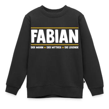 Fabian - Kinder Premium Organic Sweatshirt - Schwarz - Vorne - AI Model Kid Female (0cm)