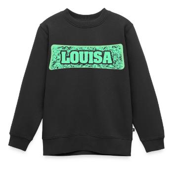 Louisa - Sweat Premium enfant bio - noir - Devant - AI Model Kid Female (0cm)