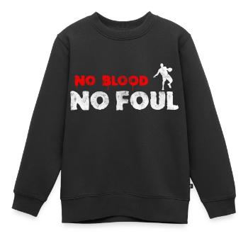 Basketball Slogan No Blood No Foul Vintage Look - Kinder Premium Organic Sweatshirt - Schwarz - Vorne - AI Model Kid Female (0cm)