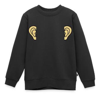 ears - Kids Premium Organic Sweatshirt - black - Front - AI Model Kid Female (0cm)