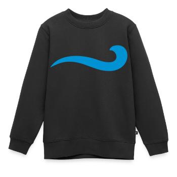 vague - Sweat Premium enfant bio - noir - Devant - AI Model Kid Female (0cm)
