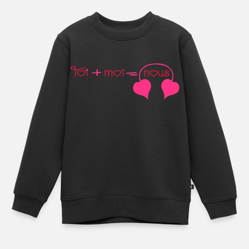 Toi + Moi = Nous coeurs (1c) - Sweat Premium enfant bio - noir
