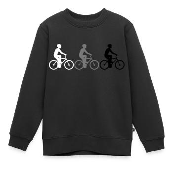 Amis d'équipage de sport d'équipe 3 cyclistes - Sweat Premium enfant bio - noir - Devant - AI Model Kid Female (0cm)
