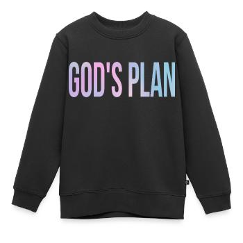 God's Plan - Kinder Premium Organic Sweatshirt - Schwarz - Vorne - AI Model Kid Female (0cm)